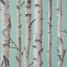 Fine Decor Birch Trees Duck Egg Wallpaper Modern Contemporary Paste The Wall