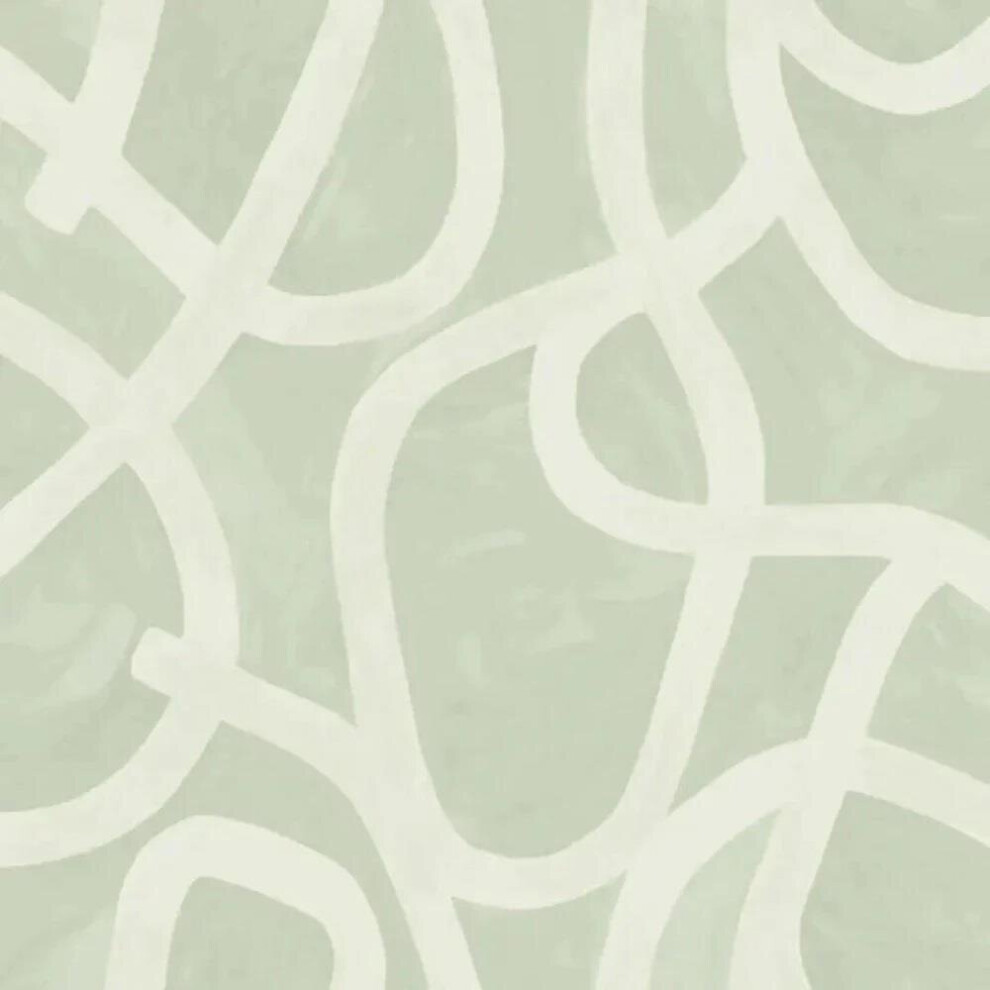 Holden Decor Linear Swirl Sage Green Wallpaper Modern Contemporary Feature Wall 5022976134614