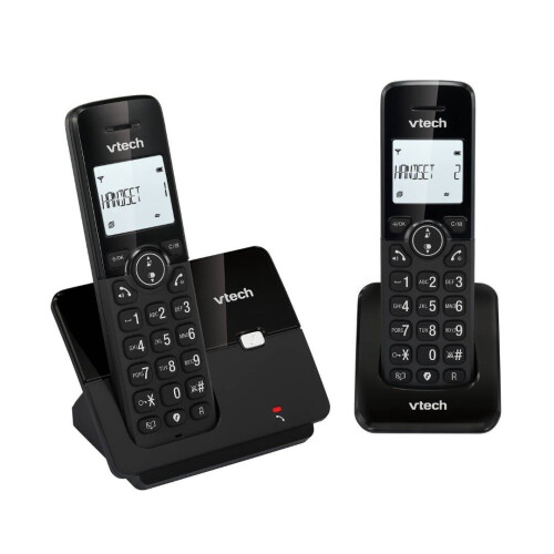 VTech CS2001 Twin Digital Cordless Home Telephone DECT Caller ID Black 1
