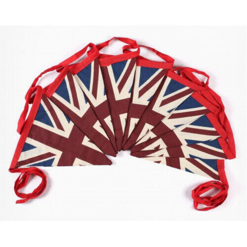 5m Vintage British Union Jack Textile Flag Cloth Fabric Bunting Retro