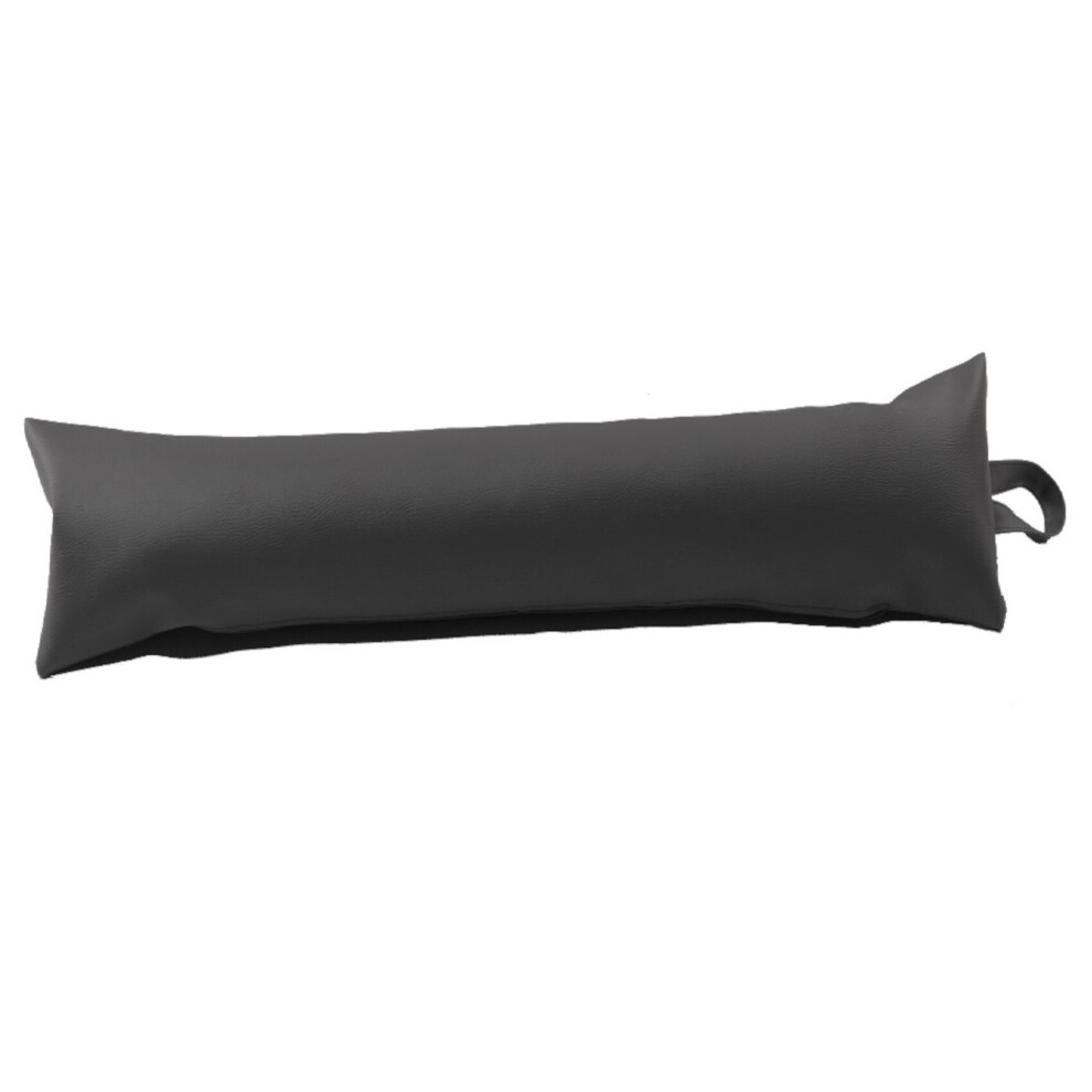 (Grey, 2ft 6") Leatherette Faux Leather Draught Excluder