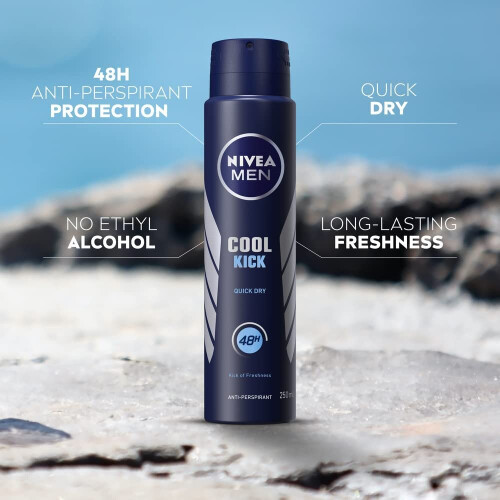 NIVEA NIVEA MEN Cool Kick Anti-Perspirant Deodorant Spray 250ml 1
