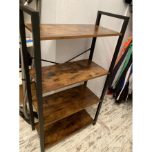 Rustic Metal Bookcase Industrial Storage Shelf Unit Small Vintage Display Shelf Cabinet