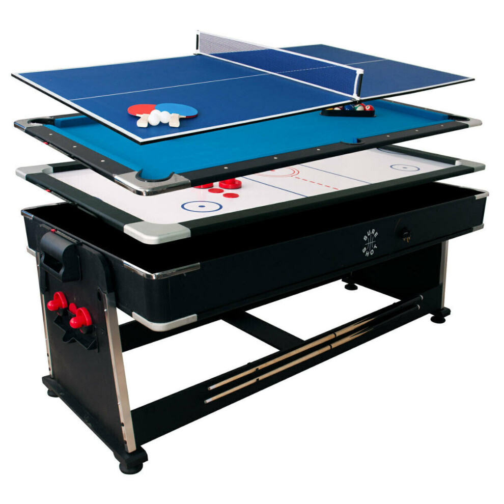 Folding Multi Games Table Professional Pool Air Hockey Tennis Large Full Size 3