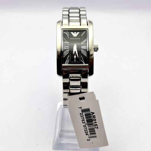NEW EMPORIO ARMANI AR0157 STEEL SILVER AND BLACK TONE WOMEN'S WATCH on ...