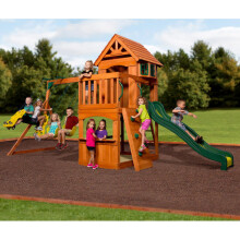 Large Garden Playcentre Wooden Children Playhouse Outdoor Kids Swing Tree House