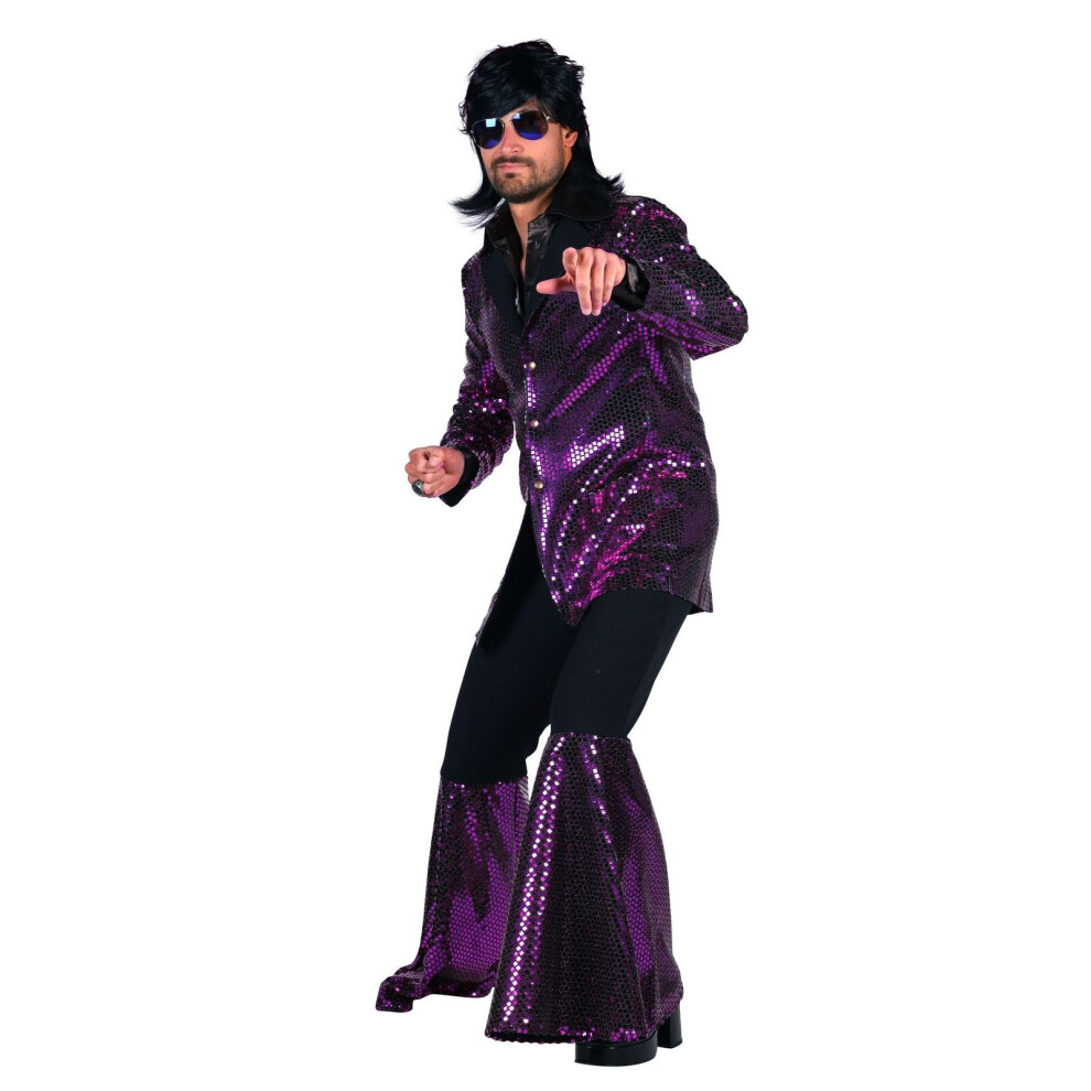 Photos - Fancy Dress  Studio 54 Sequin Disco Pimp Suit Multicoloured(XL 46/48, Purple Sequin )