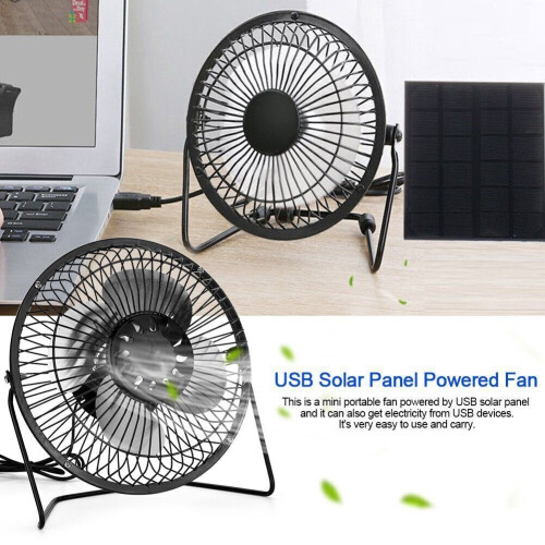 USB Solar Powered Panel Greenhouse Cooling Ventilation Ventilating Fan 2
