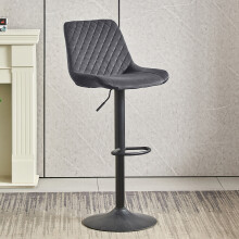 (1, GREY) 1X2X Bar Stools PU/ Velvet Breakfast Stool Chairs