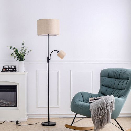 Living And Home 2 Light Floor Standing Lamp with Adjustable Head 2