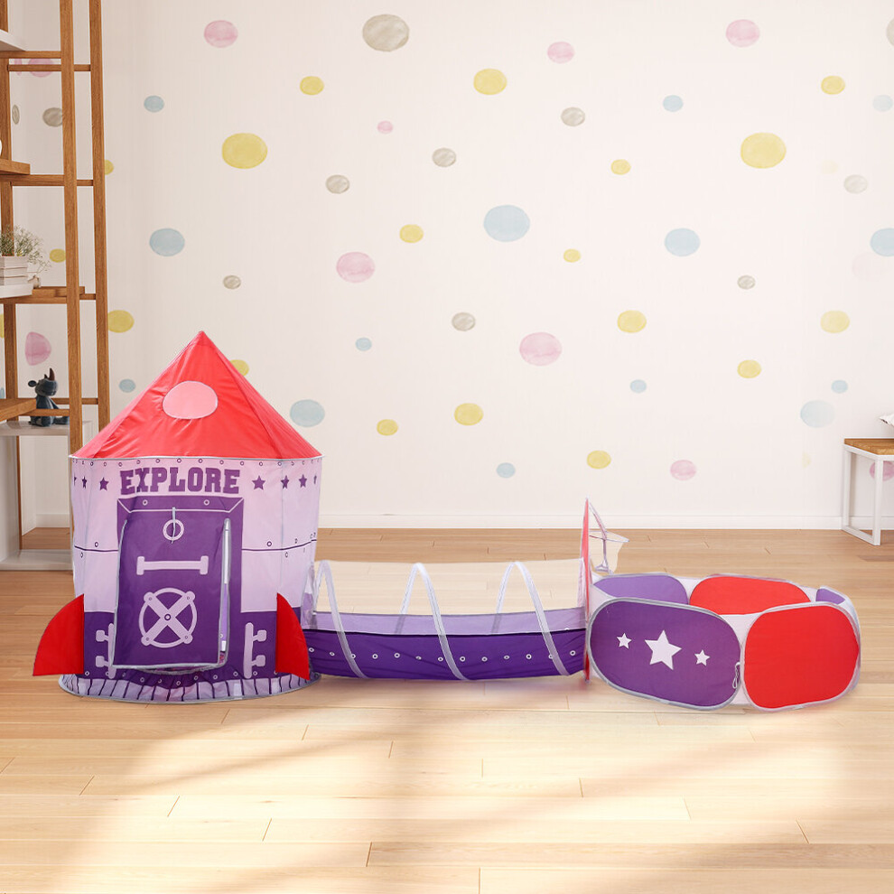 Living And Home 3 In 1 Play Tent For Kids Pop Up Play Tunnel With Ball Pit