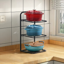 (3 Tier) Kitchen Pot Pan Racks Adjustable Cookware Holder Stand