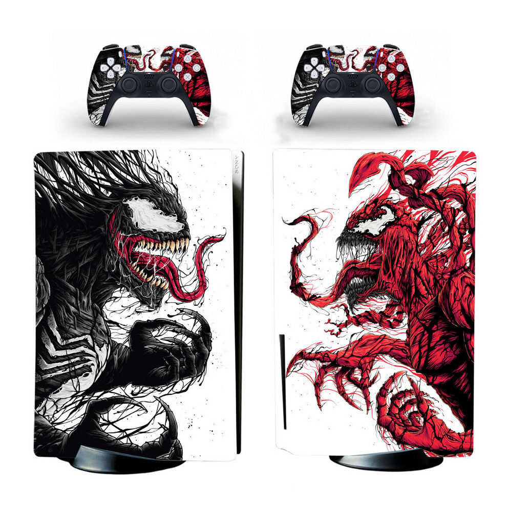 Newjass (For Ps5 Standard Disc) Venom Carnage Skin Stickers Decals For Ps5 Marvel