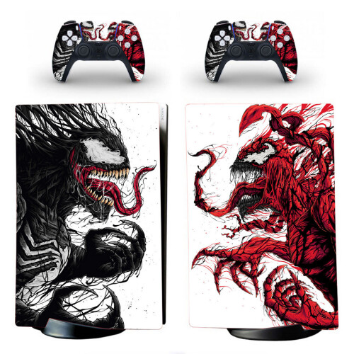 (for PS5 Digital Version	) Venom Carnage Skin Stickers Decals for PS5 Marvel