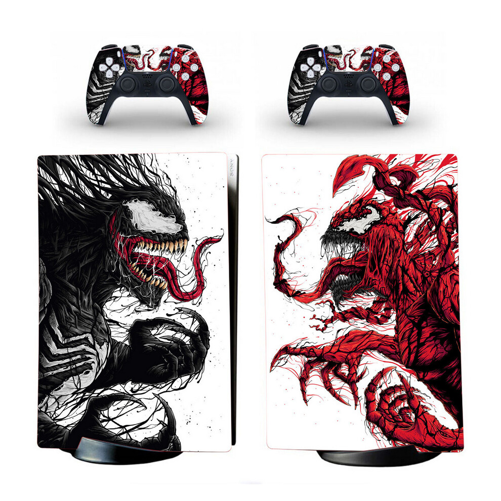 Newjass (For Ps5 Digital Version ) Venom Carnage Skin Stickers Decals For Ps5 Marvel