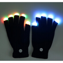 LED Finger Flashing Gloves Glows Light Up Lighting Dance Rave Party