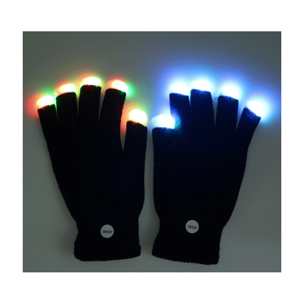 Newjass Led Finger Flashing Gloves Glows Light Up Lighting Dance Rave Party