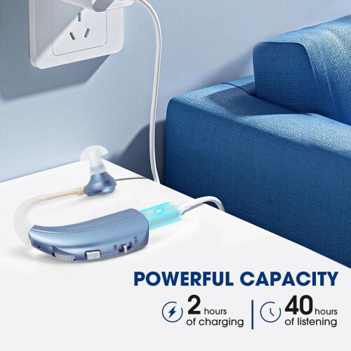 (blue) Britzgo hearing aids have low charging noise and long life. designed for old people 2