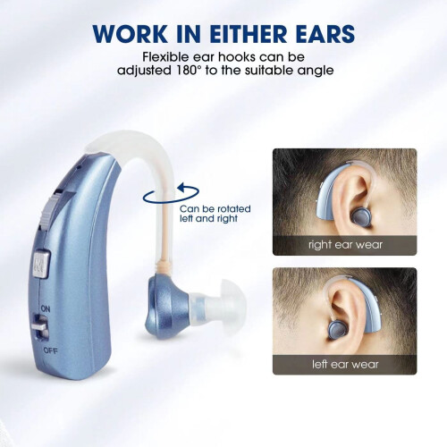 (blue) Britzgo hearing aids have low charging noise and long life. designed for old people 1