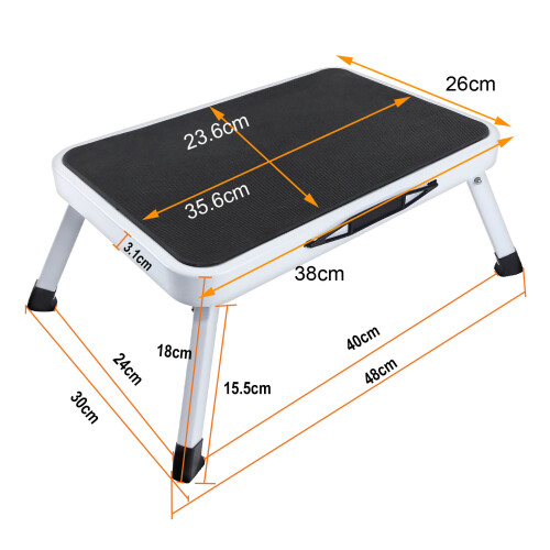 Step Stool Foldable One Stepladder with Handle Wide Step Platform 330lbs Capacity for Home Kitchen Garden 1