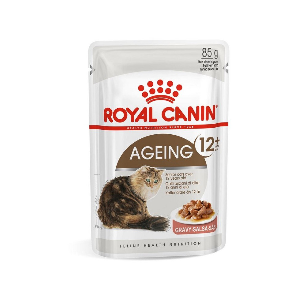 Royal Canin Feline Health Nutrition Ageing +12 Wet Cat Food (Chunks in Gravy, Adult Cats, 85 g)