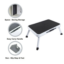 Step Ladder One Stepladder Stool with Anti Slip Rubber Feet Portable with Handle Portable Easy to Store Perfect for Home Kitchen Garden Garage