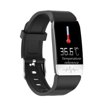 Smartwatch Temperaturmessung, EKG, Herzfrequenz, Blutdruckmonitor, Wettervorhersage, Armbänder, Schwarz