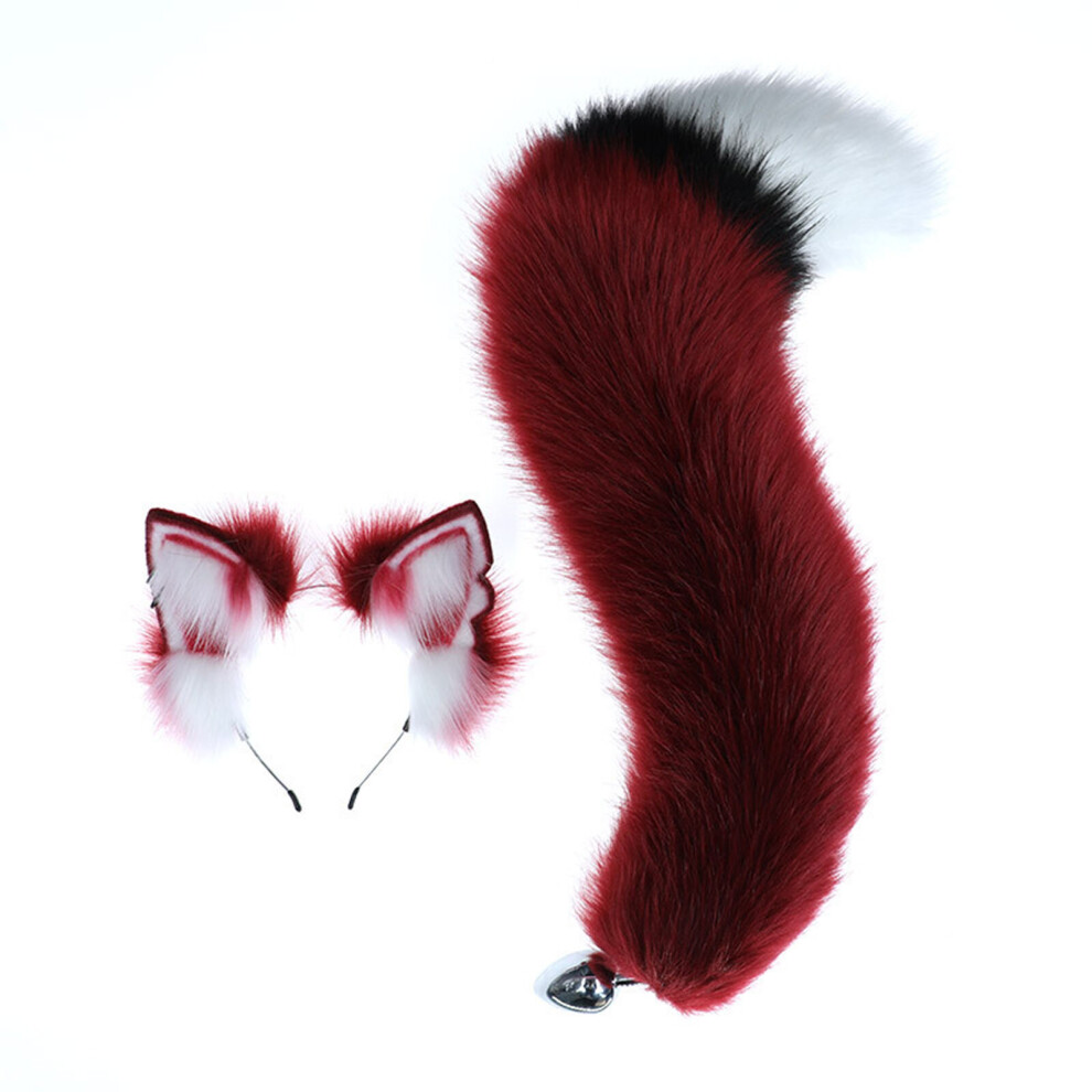 Erotic BDSM Sex Toys Fox Tail Butt Plug Cute for Cat Ears Headband Metal Anal Plug Adult Games Gift for Women Men Couple