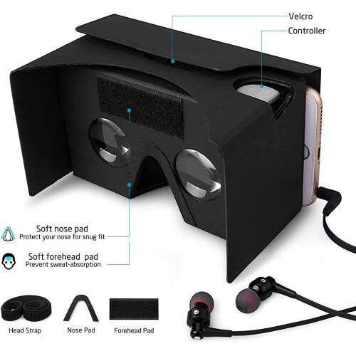 2 Pack VR Headset 3D Box Virtual Reality Glasses with Large Clear 3D Optical Lenses and Comfortable Headband 2