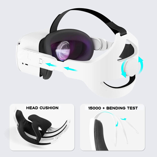 Adjustable Head Strap Compatible with Oculus Quest 2 Head Strap Accessory - White 2