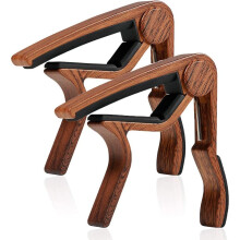 Acoustic Guitar Capo, 6-String Acoustic & Electric Guitar Accessories - Dark Wood 2-Pack