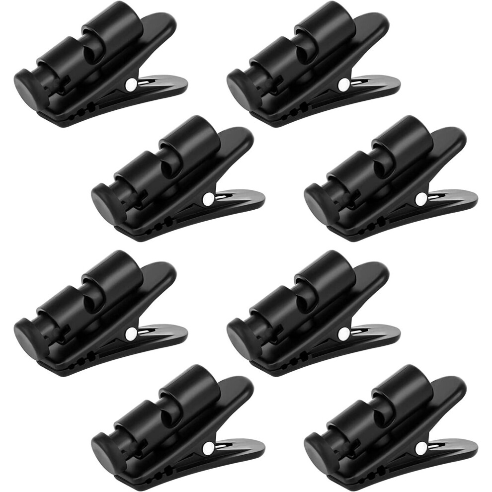 8 Pack Headphone Clips, Headphone Cable Clip 360 Degree Rotation Mount Garment Clip Headphone Accessories - Black 9413633945074