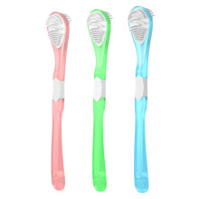 3-Color 3-Pack Adult Tongue Scraper and Tongue Cleaning Brush Double Sided Soft Tongue Coating Brush
