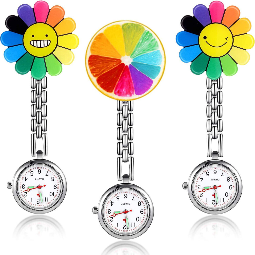 Photos - Wrist Watch 3-Pack Sunflower Nurse Bracelet Watches, Hanging Doctor Pocket Watch, with Clip Pin Brooch