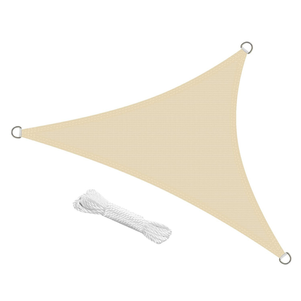 Shade Sail Breathable UV Blocking Garden Patio Outdoor Sun Protection Awning With Rope - Cream
