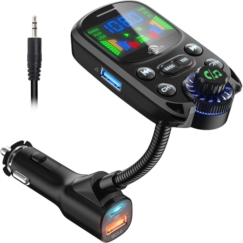 Bluetooth 5.3 Fm Transmitter, Qc3.0 Pd30w Car Charger Hands Free Car Kit 9413633945715