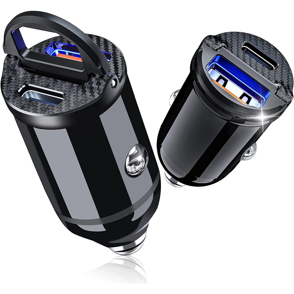 USB C Car Charger (2-Pack), Ultra Mini 30W PD and 30W QC3.0 Fast Car Charger Adapter 4.8A Dual Port