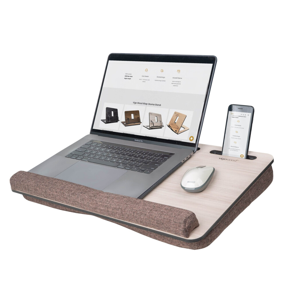 Laptop Desk Pillow Cushion Stand Portable Wood Ergonomic Lapdesk For Tv Bed Sofa Pc Notebook Tablet With Phone Holder Lap Table 5063131966152