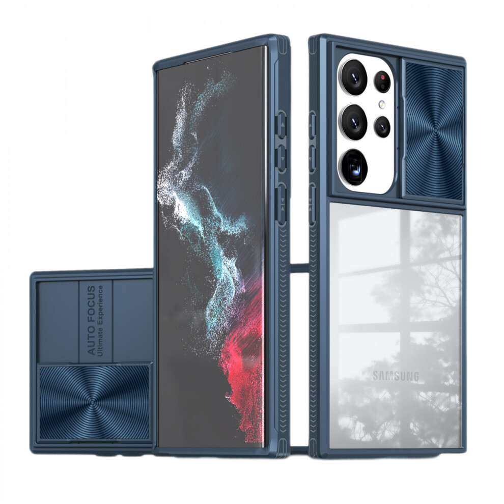 Photos - Case For Samsung Galaxy S23 Ultra  with Slide Camera Cover, Clear Slim Fit Shockproof Protective Camera Cover?Purlish Blue?