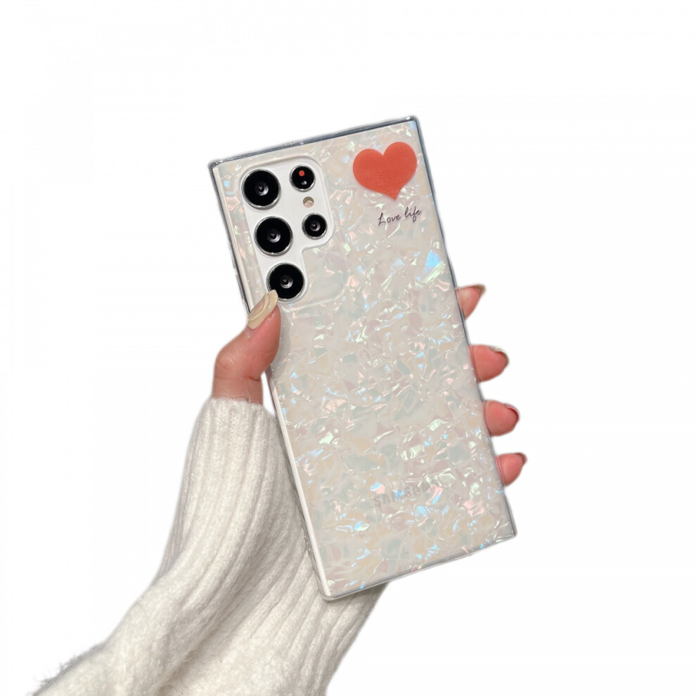 Case for Samsung Galaxy S23 Ultra 5G 6.8-Inch, Non-Yellowing Shockproof Bumper Protective Phone Cover, Anti-Scratch ?Heart)