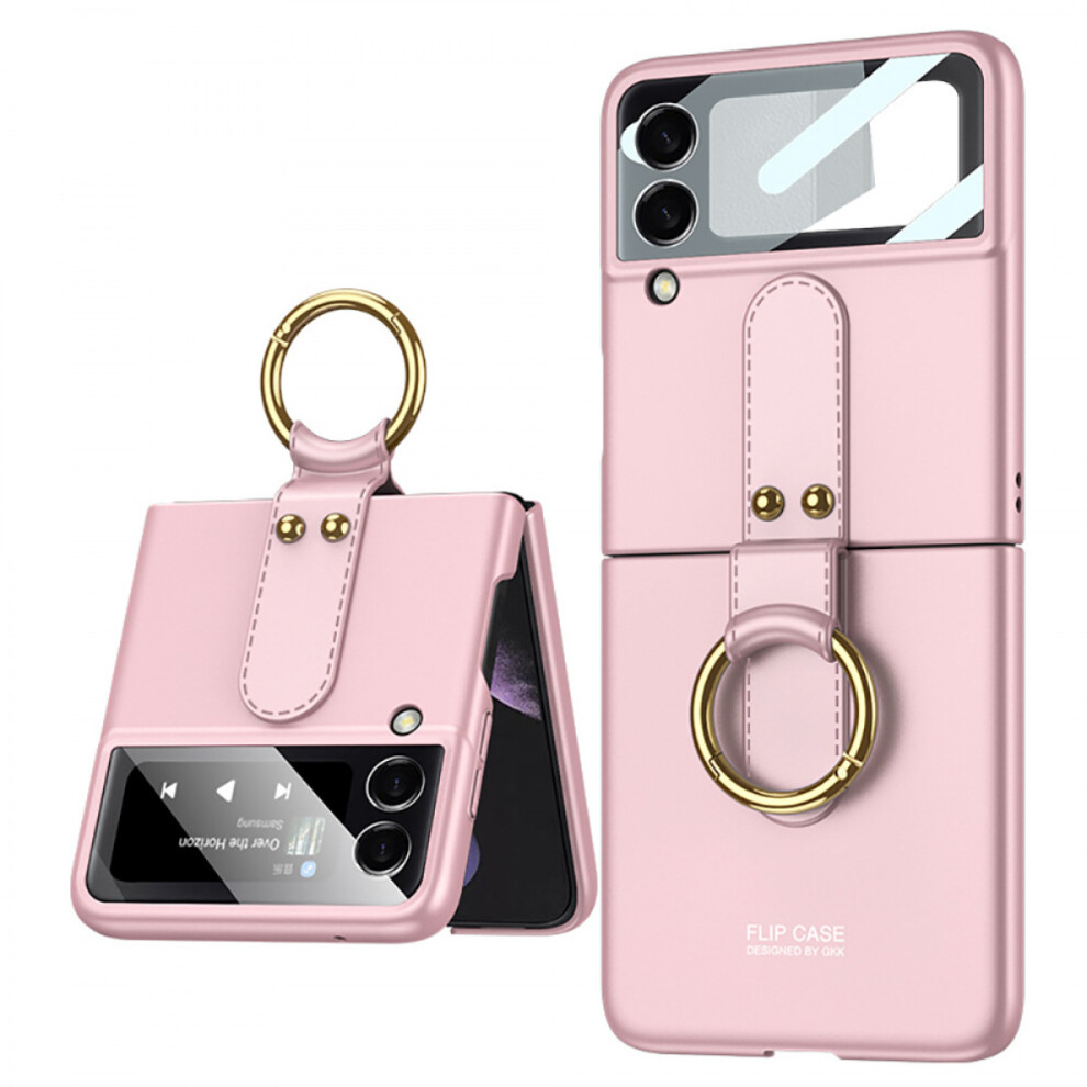 For Samsung Galaxy Z Flip 4 Case with Ring Holder,Case,Ultra Slim Case?Pink?