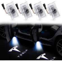 2022 Upgraded Tesla Car Door Puddle Lights,logo Projector For Model 3ysx, Tesla Accessories, Hdultra-bright Led Welcome Step Light, Courtesy Atmos