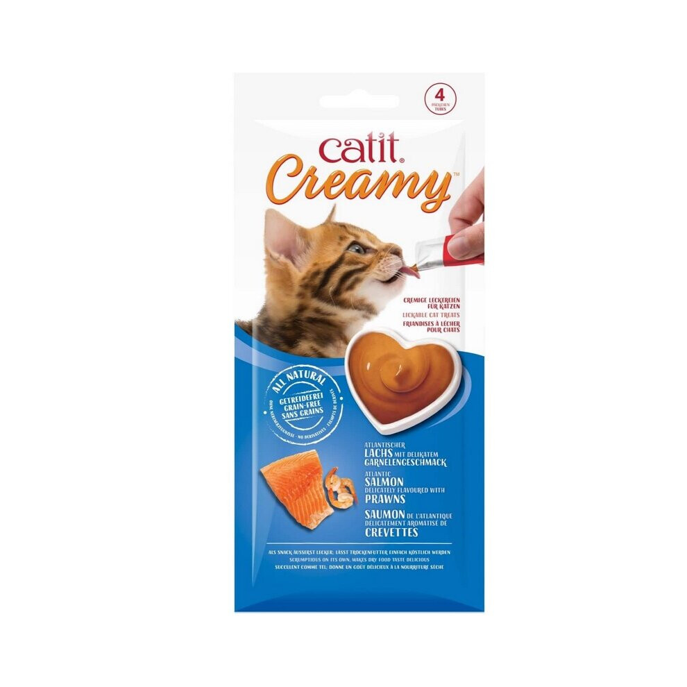 Catit Creamy Lickable Treats (Salmon & Prawns, 40 g)