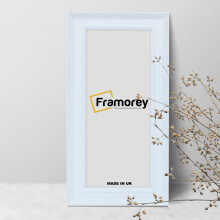 (16x8 Inch) Panorama Style White Picture Frame / Solid Wood Effect Frame / Black Photo Frame