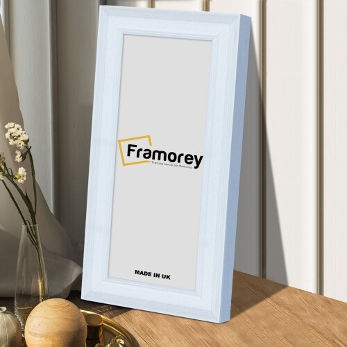 (16x8 Inch) Panorama Style White Picture Frame / Solid Wood Effect Frame / Black Photo Frame 1