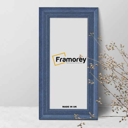 (100x45CM) Panorama Style Grey Picture Frame / Solid Wood Effect Frame / Black Photo Frame