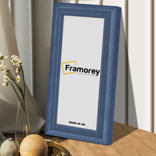 (100x45CM) Panorama Style Grey Picture Frame / Solid Wood Effect Frame / Black Photo Frame 1