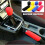 (Red) 2Pcs Universal Manual Car Silicone Gear Head Shift Knob Cover Gear Shift Collars Handbrake Grip Car Hand Brake Covers 3