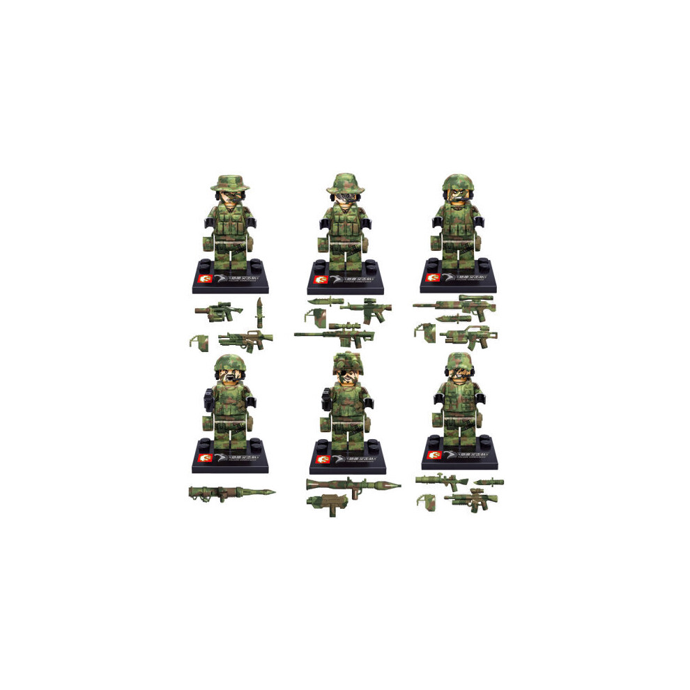Doyarbim 6Pcs Falcon Commandos Armed Building Block Minifigures Toys Fit Lego