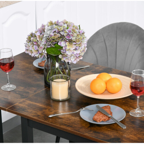 Drop Leaf Dining Table Industrial Breakfast Kitchen Small Rustic Metal Folding 1